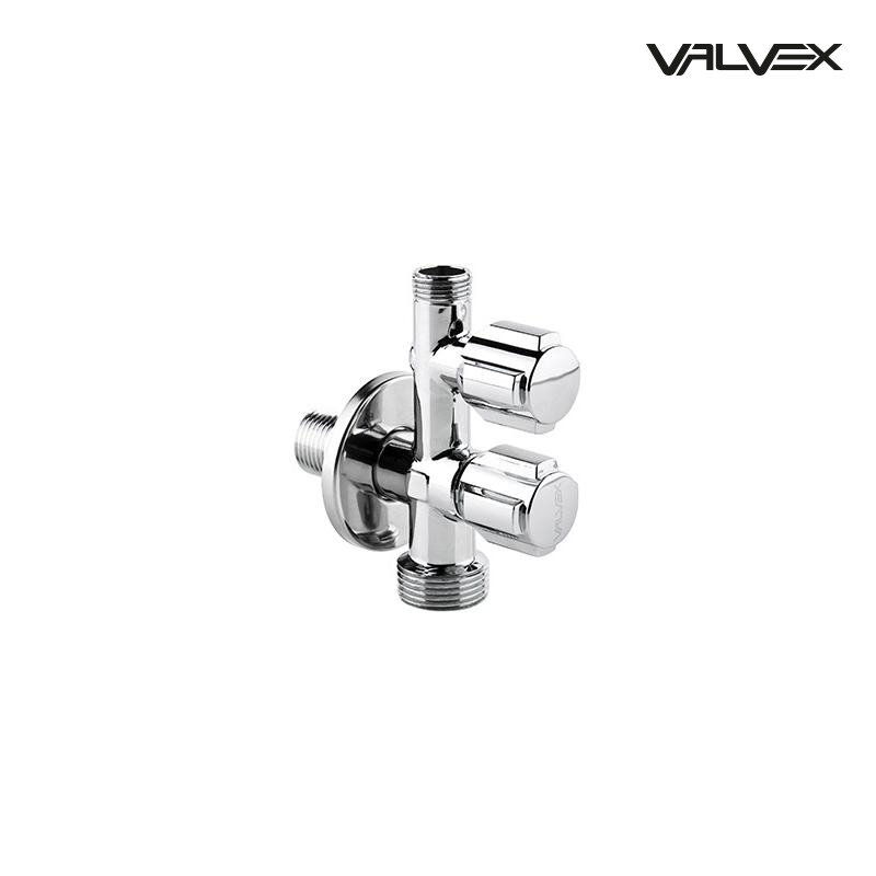 ZAWÓR EKO DUO Valvex  1/2"x3/8"x3/4"  KĄTOWY,  CHROMOWANY - 1482090 - 2