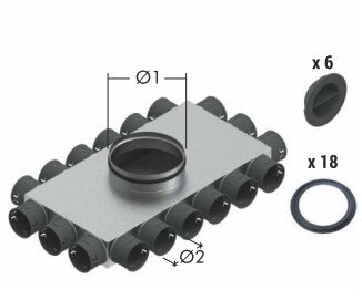 Skrzynka rozdzielcza / W.1 zestaw 18-12 x 75 / 200 - SX-WS18X75/200SRZ - 1