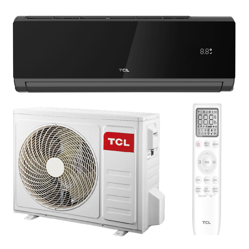 TCL ELITE Black Split Wall Air Conditioner 3.4 kW (Set) - TAC-12CHSD/XA82IN BLACK Wi-Fi. - 1