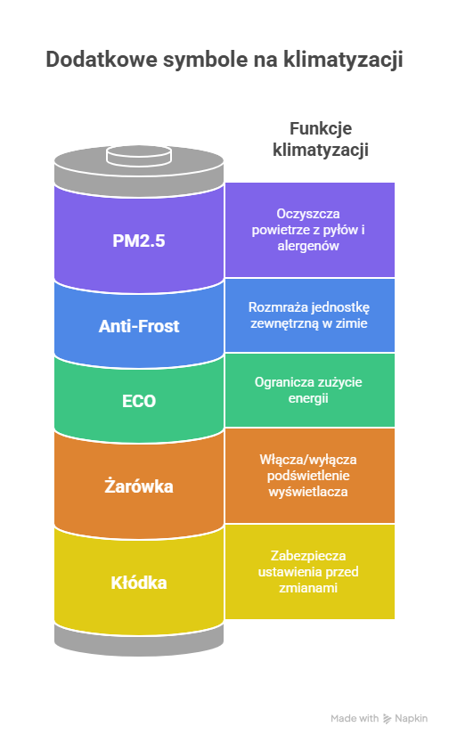 Dodatkowe symbole na klimatyzacji